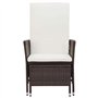 loungesets - VDXL 2-delige Loungeset met kussens poly rattan bruin - N/A - Bruin