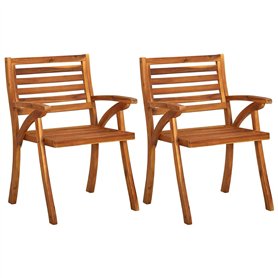 vidaXL Chaises de jardin 2 pièces en bois massif d'acacia