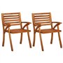 vidaXL Chaises de jardin 2 pièces en bois massif d'acacia