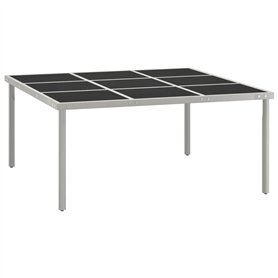 Bussandri Exclusive Table de jardin en verre et acier 170 x 170 x 74,5 cm