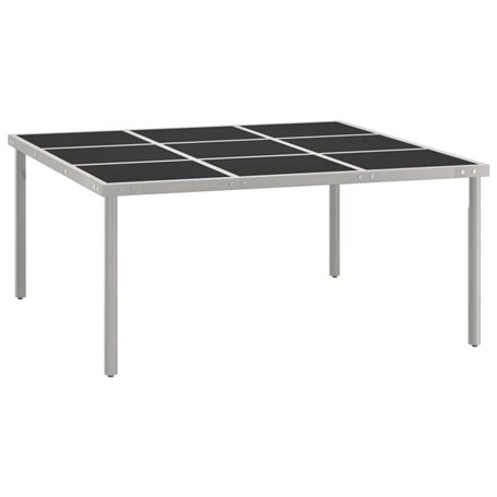 Bussandri Exclusive Table de jardin en verre et acier 170 x 170 x 74,5 cm