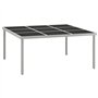 Bussandri Exclusive Table de jardin en verre et acier 170 x 170 x 74,5 cm