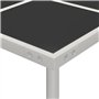 Bussandri Exclusive Table de jardin en verre et acier 170 x 170 x 74,5 cm