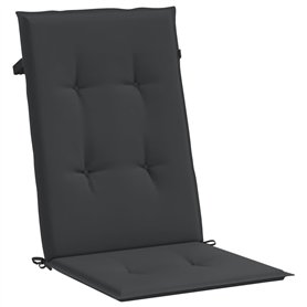 VidaXL Coussins de chaise de jardin 6 pcs Noir 120x50x4 cm