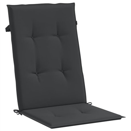 VidaXL Coussins de chaise de jardin 6 pcs Noir 120x50x4 cm