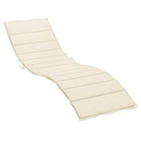 VXL Coussin pour chaise longue en tissu couleur crème 200 x 60 x 4 cm