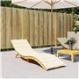 VXL Coussin pour chaise longue en tissu couleur crème 200 x 60 x 4 cm