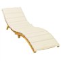 VXL Coussin pour chaise longue en tissu couleur crème 200 x 60 x 4 cm