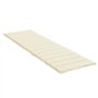 VXL Coussin pour chaise longue en tissu couleur crème 200 x 60 x 4 cm