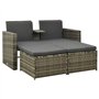 VidaXL Salon de jardin 3 pcs avec coussins Résine tressée Gris