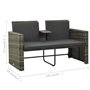 VidaXL Salon de jardin 3 pcs avec coussins Résine tressée Gris