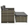 VidaXL Salon de jardin 3 pcs avec coussins Résine tressée Gris