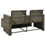 VidaXL Salon de jardin 3 pcs avec coussins Résine tressée Gris