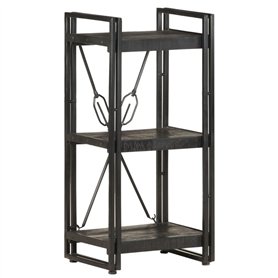 vidaXL - Bücherregal 3 Fächer Schwarz 40x30x80 cm Mango Massivholz