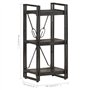 vidaXL - Bücherregal 3 Fächer Schwarz 40x30x80 cm Mango Massivholz
