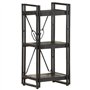 vidaXL - Bücherregal 3 Fächer Schwarz 40x30x80 cm Mango Massivholz