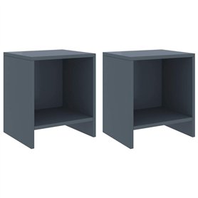 vidaXL Comodini 2 pz Grigio Chiaro 35x30x40 cm in Pino Massello