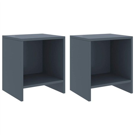 vidaXL Comodini 2 pz Grigio Chiaro 35x30x40 cm in Pino Massello