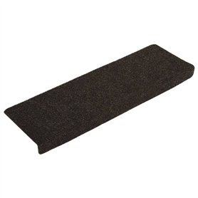 Bussandri Exclusive Lot de 15 tapis d'escalier en non-tissé aiguilleté Marron 65 x 25 cm