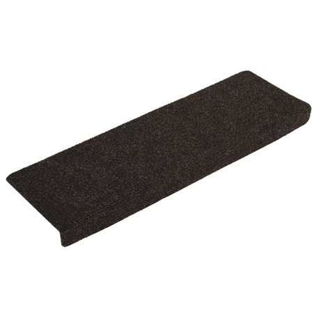 Bussandri Exclusive Lot de 15 tapis d'escalier en non-tissé aiguilleté Marron 65 x 25 cm