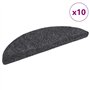 Tapis autoadhésifs de marches 10 pcs Gris foncé 56x17x3 cm