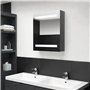Armadietto Bagno con Specchio e LED Grigio Lucido 50x14x60 cm