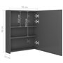 Armadietto Bagno con Specchio e LED Grigio Lucido 50x14x60 cm