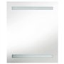 Armadietto Bagno con Specchio e LED Grigio Lucido 50x14x60 cm
