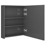 Armadietto Bagno con Specchio e LED Grigio Lucido 50x14x60 cm