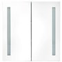 vidaXL Armadietto Bagno con Specchio e LED Bianco Lucido 62x14x60 cm