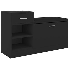 VidaXL Banc à chaussures Noir 94,5x31x57 cm Aggloméré