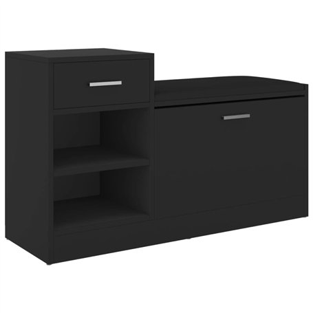 VidaXL Banc à chaussures Noir 94,5x31x57 cm Aggloméré