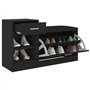VidaXL Banc à chaussures Noir 94,5x31x57 cm Aggloméré