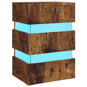 vidaXL Comodino con LED Rovere Fumo 45x35x67 cm in Legno Multistrato