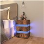 vidaXL Comodino con LED Rovere Fumo 45x35x67 cm in Legno Multistrato