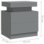 vidaXL Comodino Grigio 45x35x52 cm in Truciolato