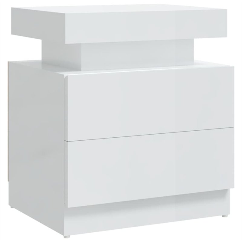 vidaXL Comodino Bianco Lucido 45x35x52 cm in Truciolato