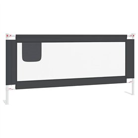 SMARTGROUPSTORE BD - BD Garde-corps de sécurité Lit enfant Gris foncé Tissu 200 x 25 cm
