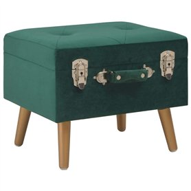 Revera Tabouret avec coffre de 40 cm en velours vert