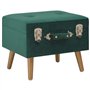 Revera Tabouret avec coffre de 40 cm en velours vert