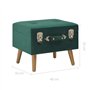 Revera Tabouret avec coffre de 40 cm en velours vert