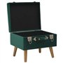 Revera Tabouret avec coffre de 40 cm en velours vert