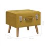 Revera Tabouret avec récipient 40 cm Jaune Senape en velours
