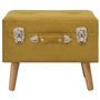 Revera Tabouret avec récipient 40 cm Jaune Senape en velours