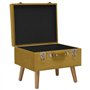 Revera Tabouret avec récipient 40 cm Jaune Senape en velours