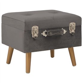 Revera Tabouret avec coffre de 40 cm en velours gris