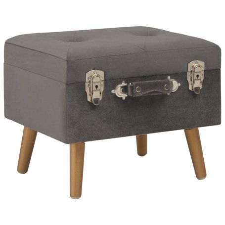 Revera Tabouret avec coffre de 40 cm en velours gris