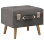 Revera Tabouret avec coffre de 40 cm en velours gris
