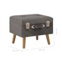 Revera Tabouret avec coffre de 40 cm en velours gris
