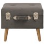 Revera Tabouret avec coffre de 40 cm en velours gris